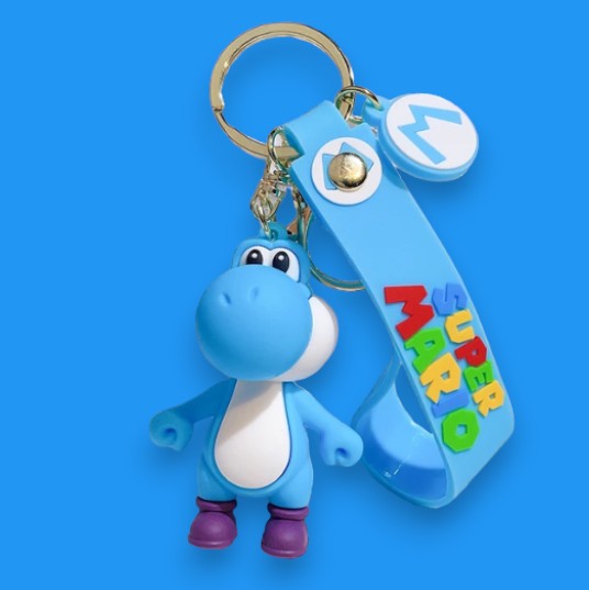 Porte Clef 3D - Super Mario - Yoshi (Bleu)