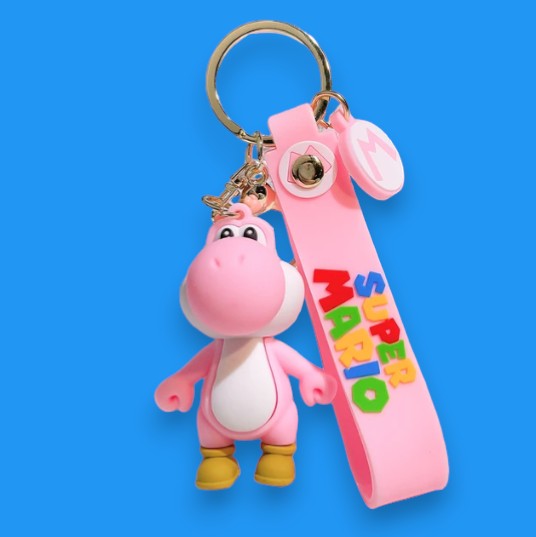 Porte Clef 3D - Super Mario - Yoshi (Rose)